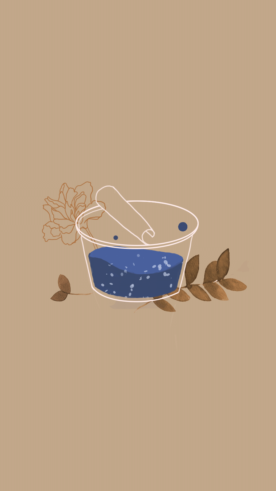Retro Hand Painted Artistic Bowl Container Illustration Instagram Highlight
