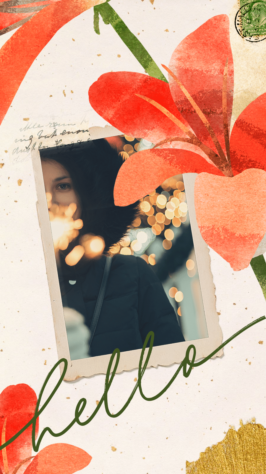 Literary Flower Frame Woman Photo Instagram Story
