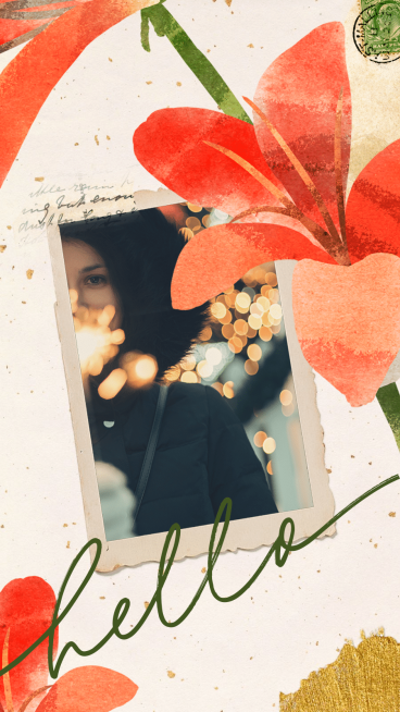 Literary Flower Frame Woman Photo Instagram Story预览效果