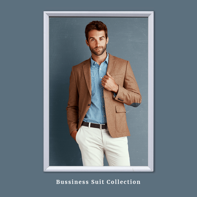 Dark Color Background White Frame Man’s Clothing Promotion Fashion Simple Style Poster Ecommerce Product预览效果