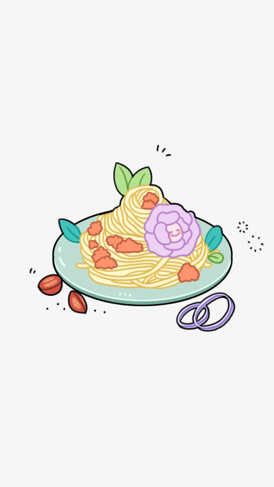 Cute Cartoon Snacks Pasta Instagram Highlight