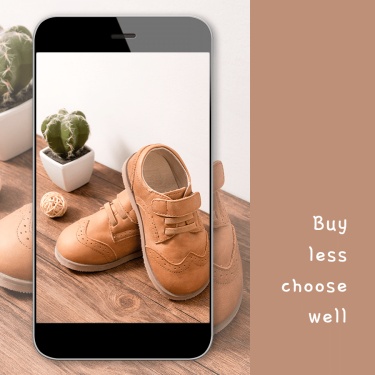 Smartphone Simulation Baby Shoes Promo Ecommerce Product Image