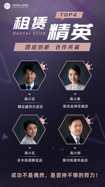 金融保险中介置业租赁精英喜报表彰海报预览效果