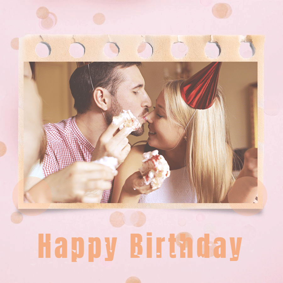 Literary Dots Element Birthday Couple Moment Record Greeting Instagram Post