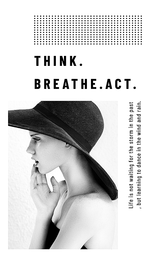 Black White Simple Fashion Style Poster Instagram Story