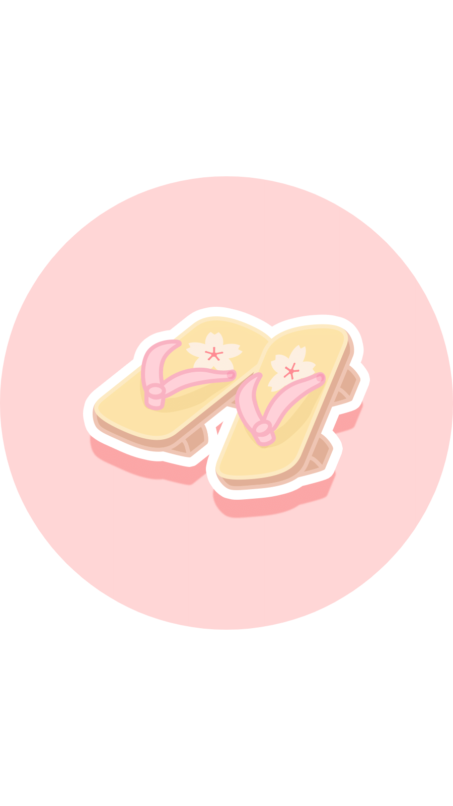 Simple Hand Painted Japanese Culture Clogs Illustration Instagram Highlight