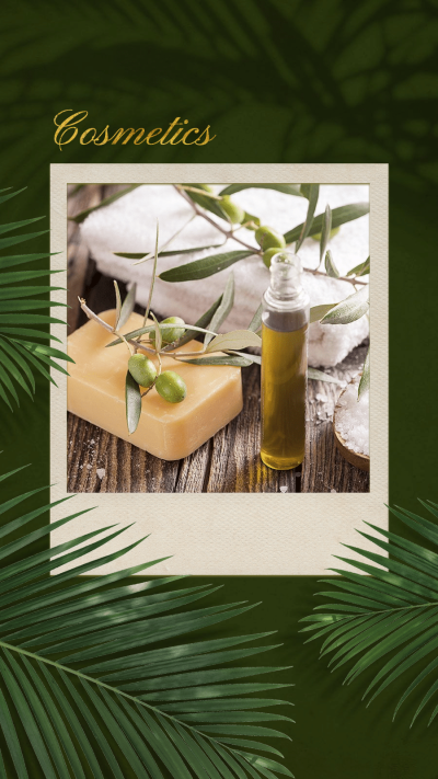 Skincare Cosmetics Serum Product Plant Theme Polaroid Ecommerce Story