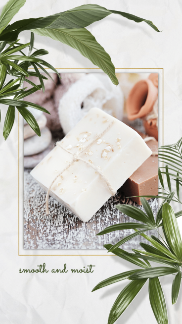 Leave Decoration Soap Bar Promotion Fashion Simple Style Poster Ecommerce Story预览效果