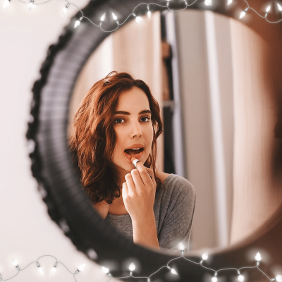 Minimalist Frame Woman Makeup Display Instagram Post