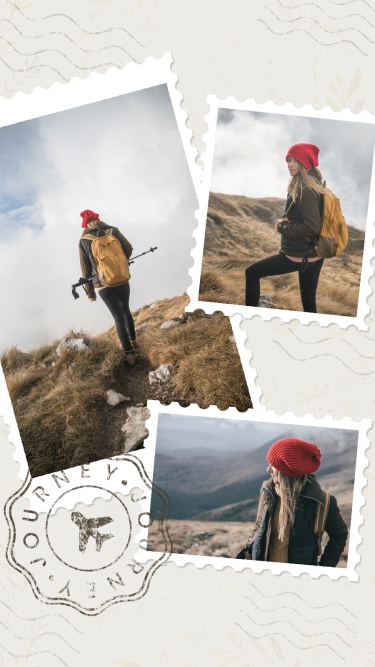 Wavy Line Element Woman Climbing Travle Record Instagram Story
