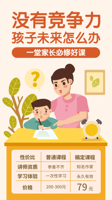 家长必修课/线上课程/招生/手机海报预览效果