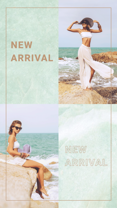 Seaside Simple Fashion Women's Wear New Arrival Display Ecommerce Story