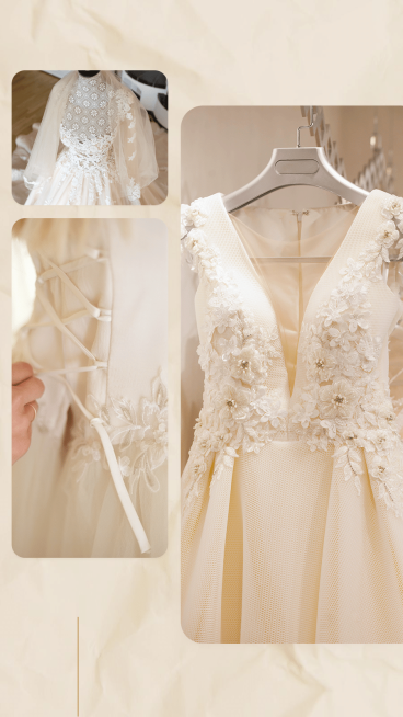 Pink Background Wedding Dress Photos Art Simple Fashion Style Poster Instagram Story预览效果