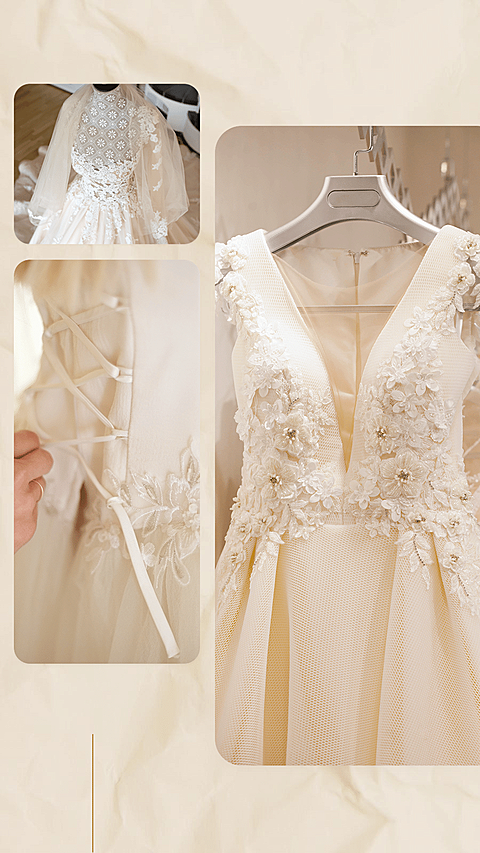 Pink Background Wedding Dress Photos Art Simple Fashion Style Poster Instagram Story
