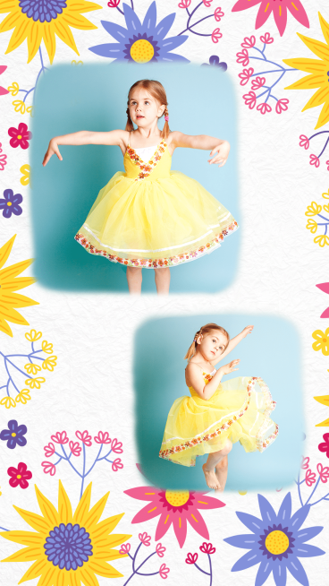 White Background Flowers Children’s Clothing Photo Art Simple Fashion Style Poster Instagram Story预览效果
