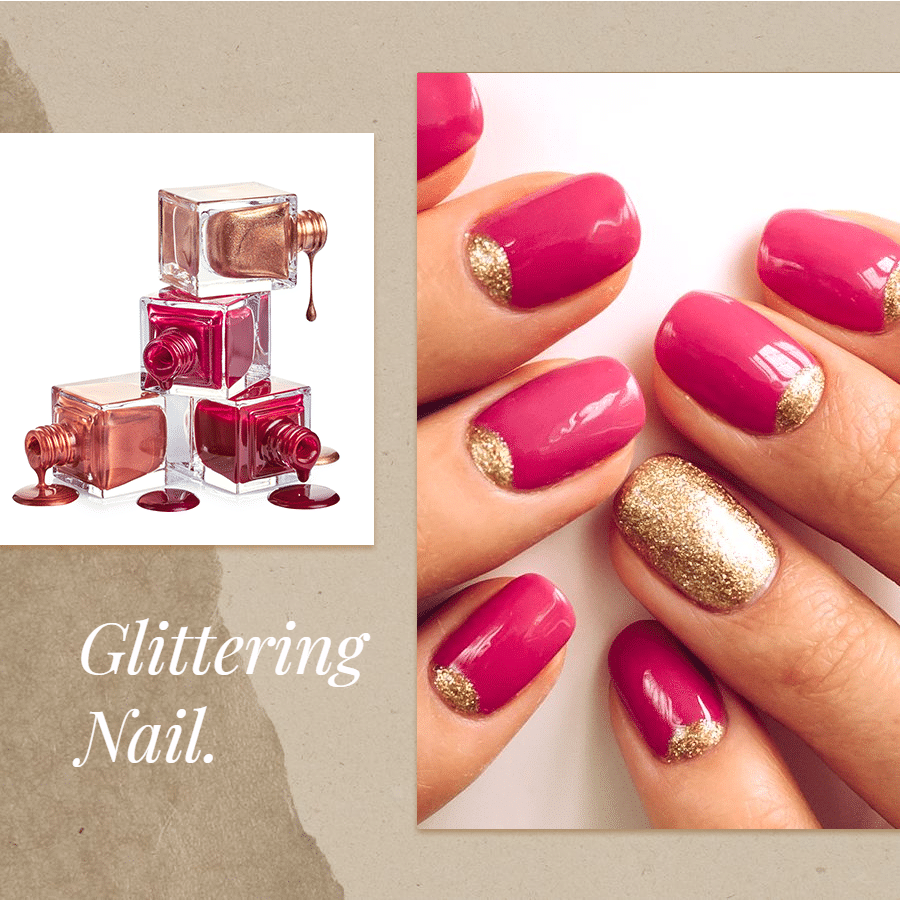 Fashion Glittering Nail Introduction Instagram Post