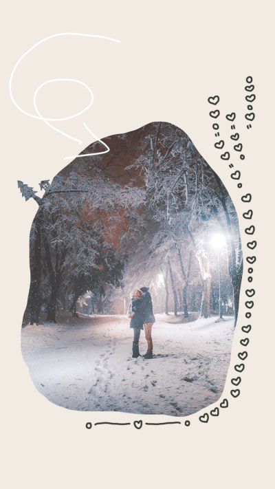 Couple Photo Love Shape Special Frame Simple Art Simple Fashion Style Poster Instagram Story