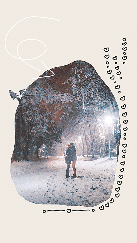 Couple Photo Love Shape Special Frame Simple Art Simple Fashion Style Poster Instagram Story