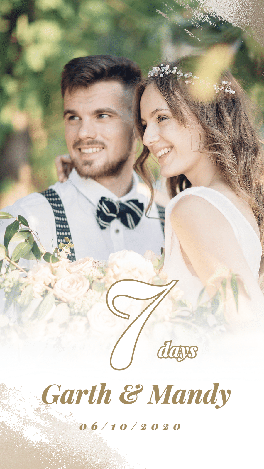 Literary Wedding Count Down Couple Photo Display Instagram Story预览效果