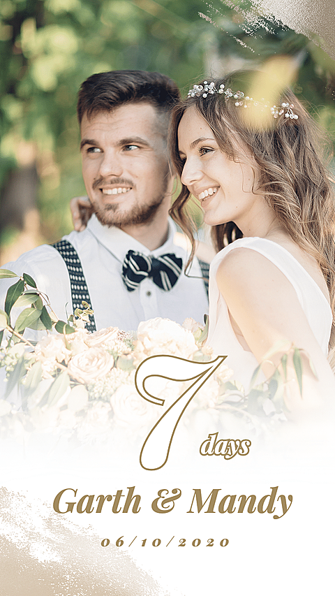 Literary Wedding Count Down Couple Photo Display Instagram Story