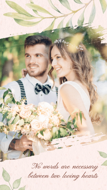 Literary Wedding Couple Group Photo Display Instagram Story预览效果