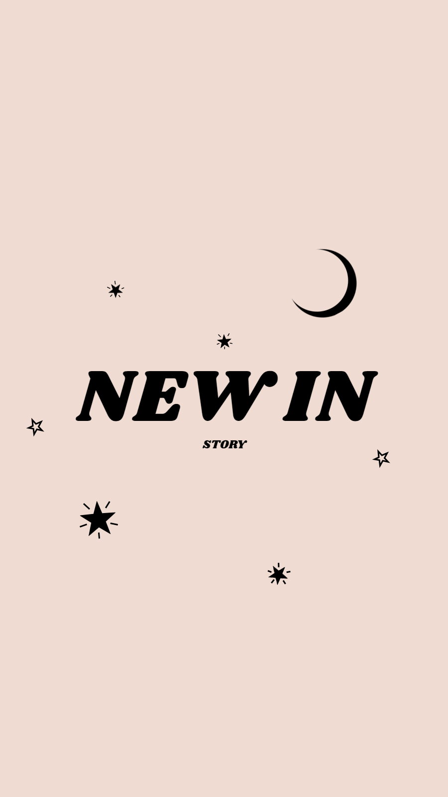 Simple Style Black Star Element New In Text Instagram Highlight