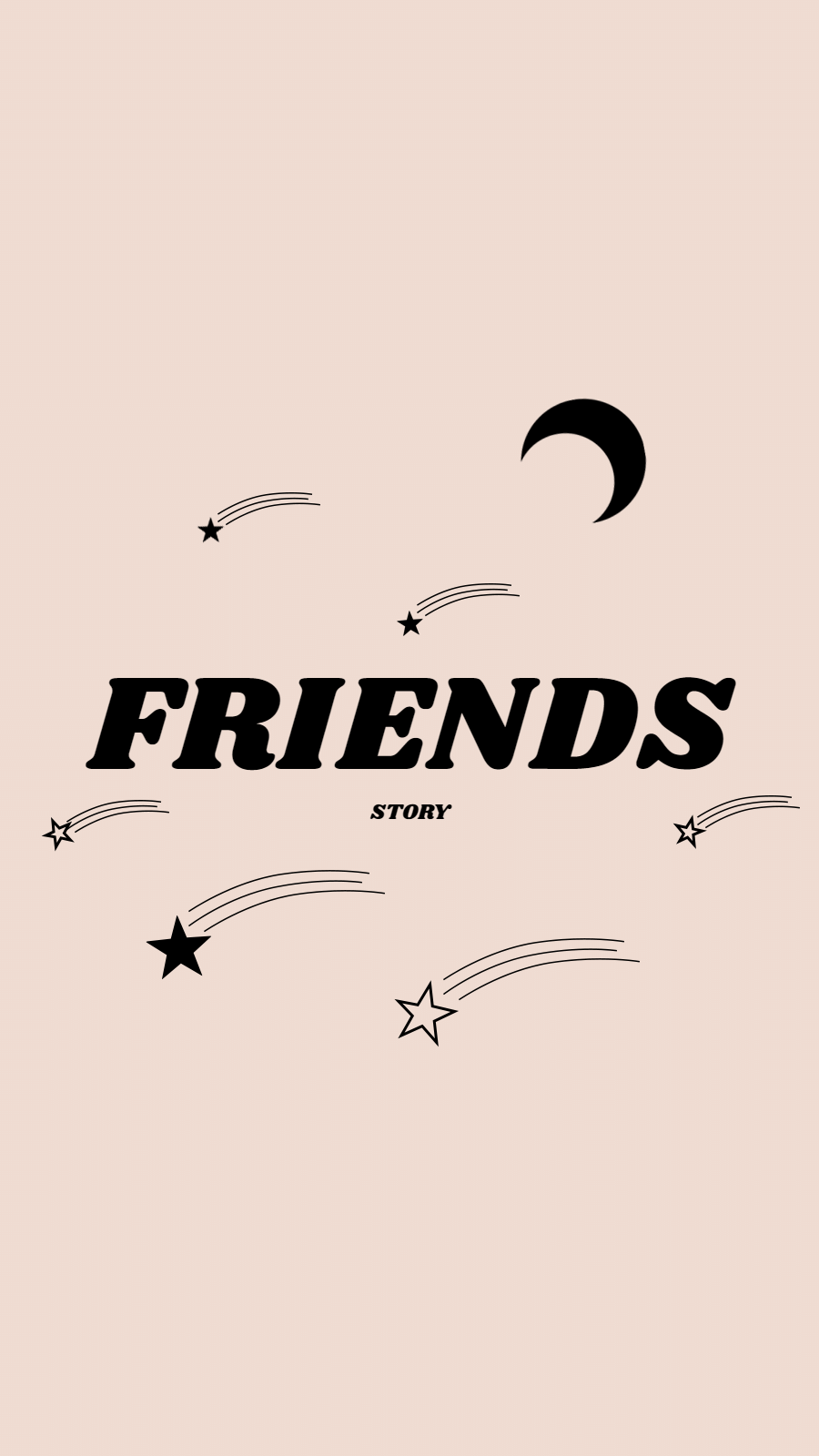 Simple Style Black Line Element Friends Text Instagram Highlight