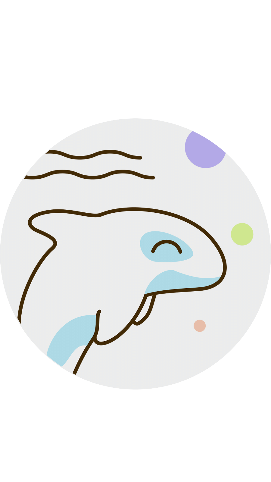 Simple Ring Frame Hand Painted Dolphin Cool Icon Instagram Highlight