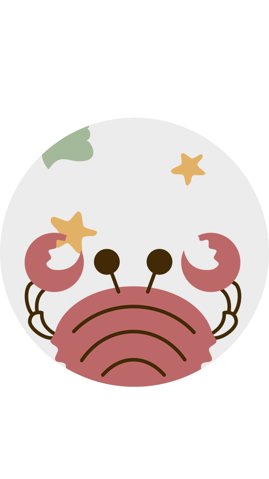 Simple Ring Frame Hand Painted Crab Cool Icon Instagram Highlight