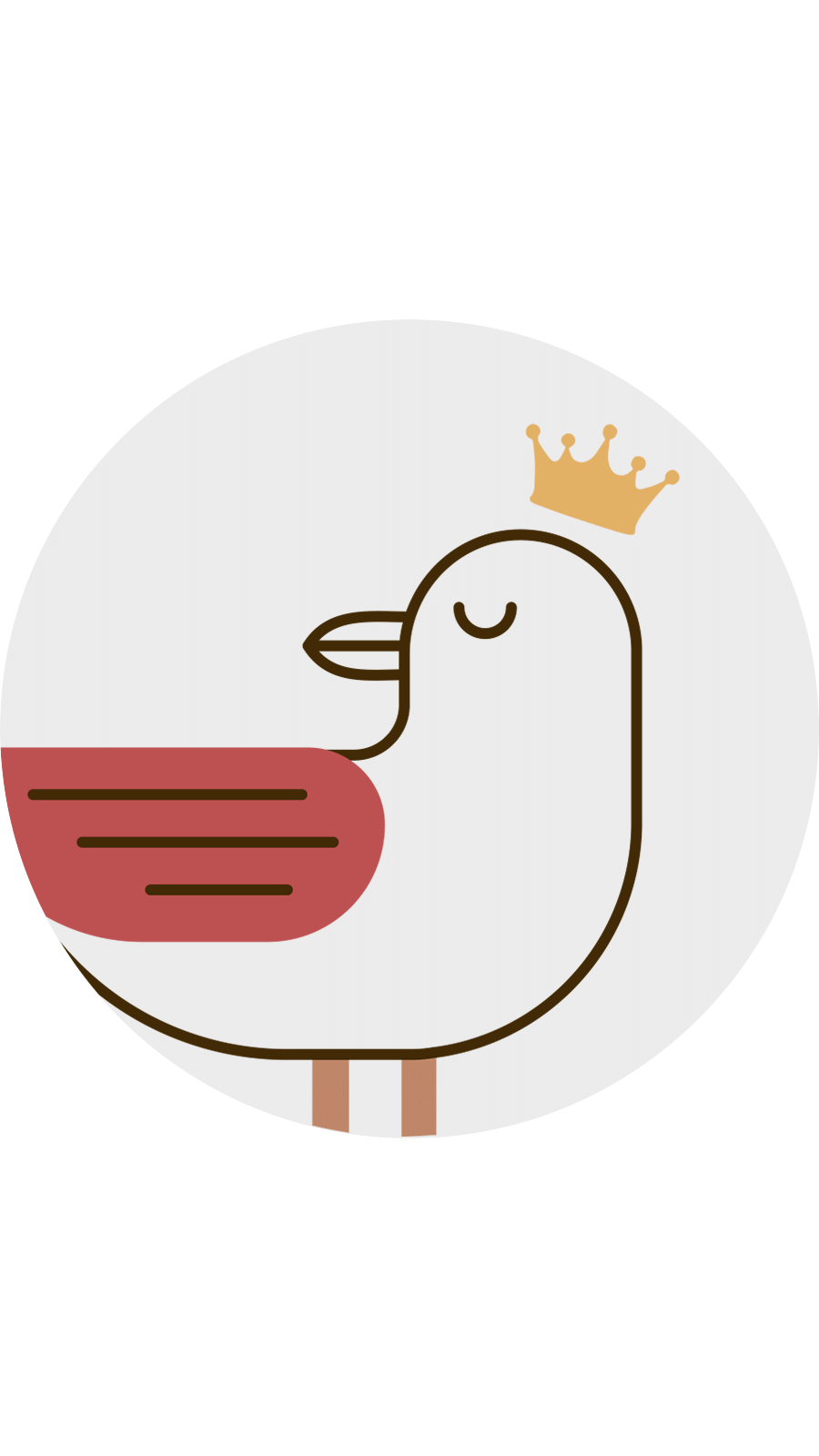 Simple Ring Frame Hand Painted Crown Bird Cool Icon Instagram Highlight