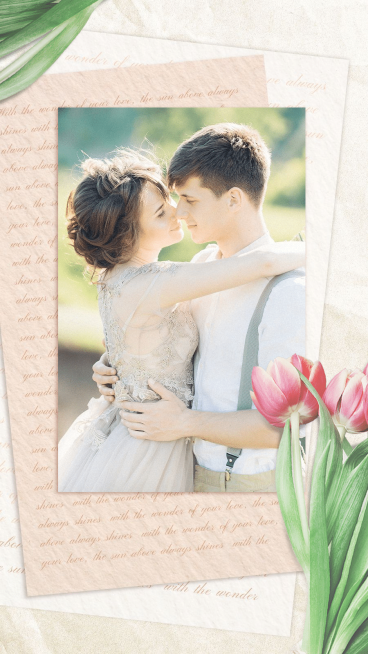 Literary Couple Dream Wedding Group Photo Display Instagram Story预览效果