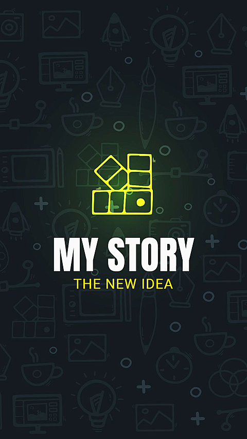 Fashion Neon Light Square Pattern Text My Story Instagram Highlight