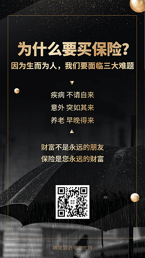 商务奢华保险理念宣传海报