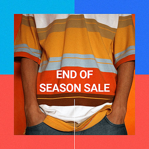 Color Stitching Background Clothing Bags Simple Fashion Style Poster Instagram Post