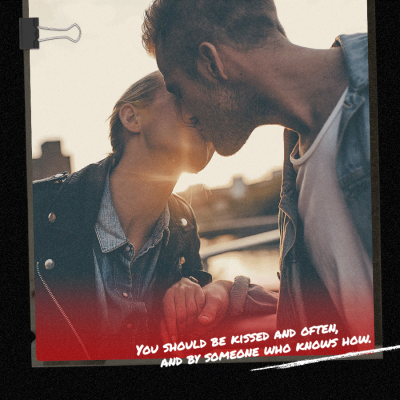 Literary Brush Element Couple Kiss Moment Record Text Instagram Post