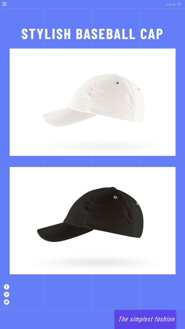 Simple Rectangle Frame Baseball Cap Color Options Instagram Story预览效果