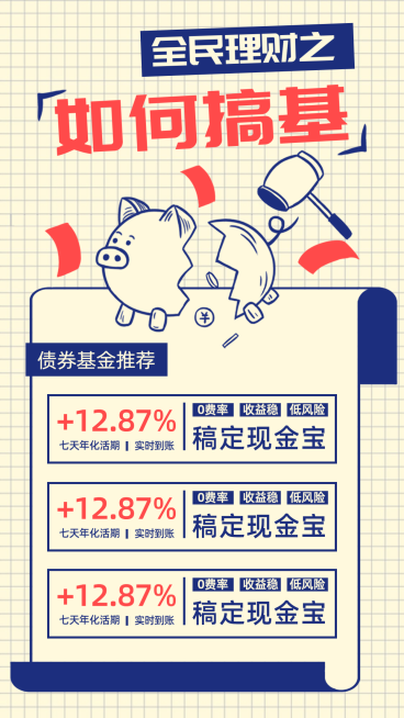 金融保险全民理财如何搞基基金产品推荐海报预览效果