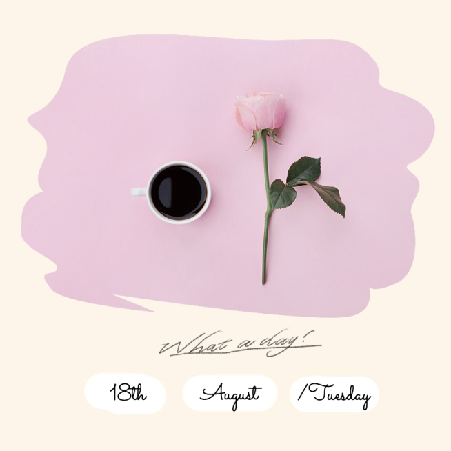 Calendar Frame Rose Coffee Decoration Fashion Art Simple Style Poster Instagram Post预览效果