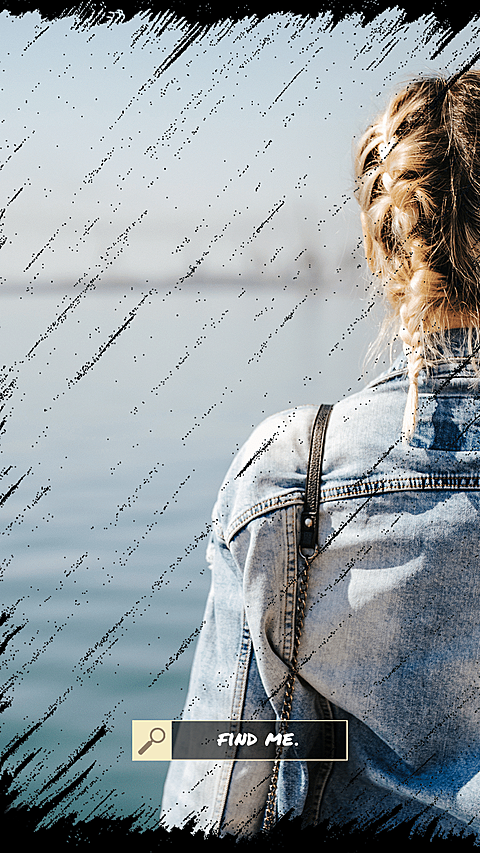 Minimalist Search Box Element Woman Back Show Instagram Story