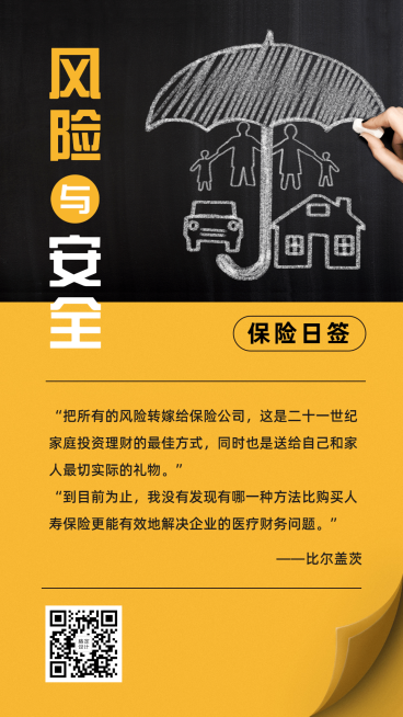 金融保险风险与安全保险理念手机海报预览效果