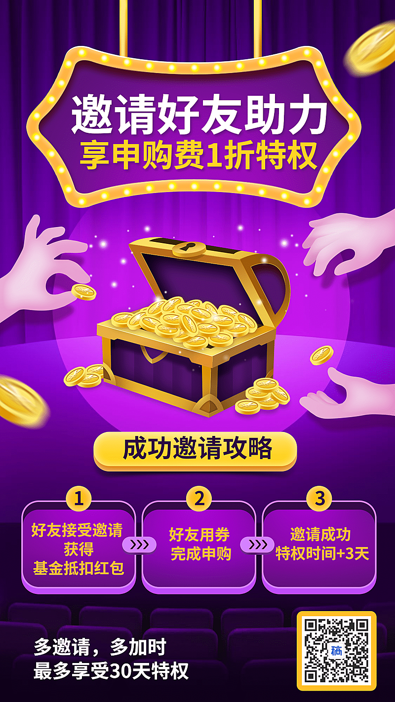 金融保险邀请好友助力享特权营销活动海报