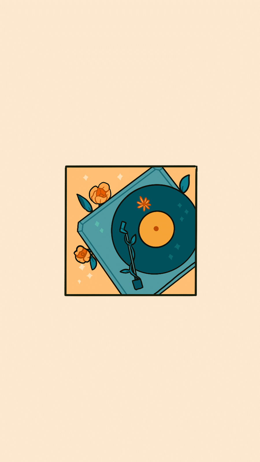 Minimalist Style Square Frame Cute Girlish Illustration Instagram Highlight