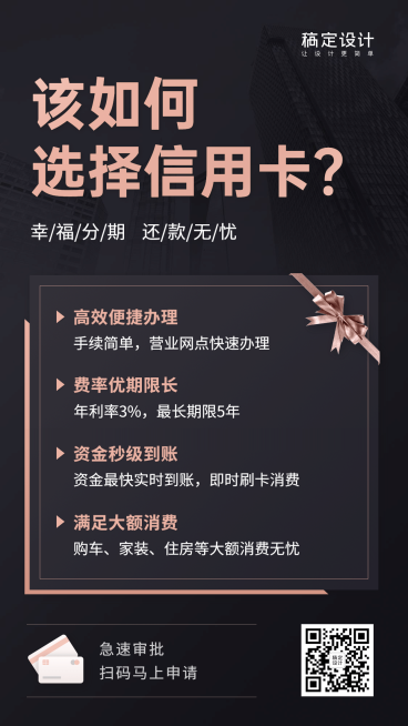 金融保险信用卡服务营销竖版海报预览效果