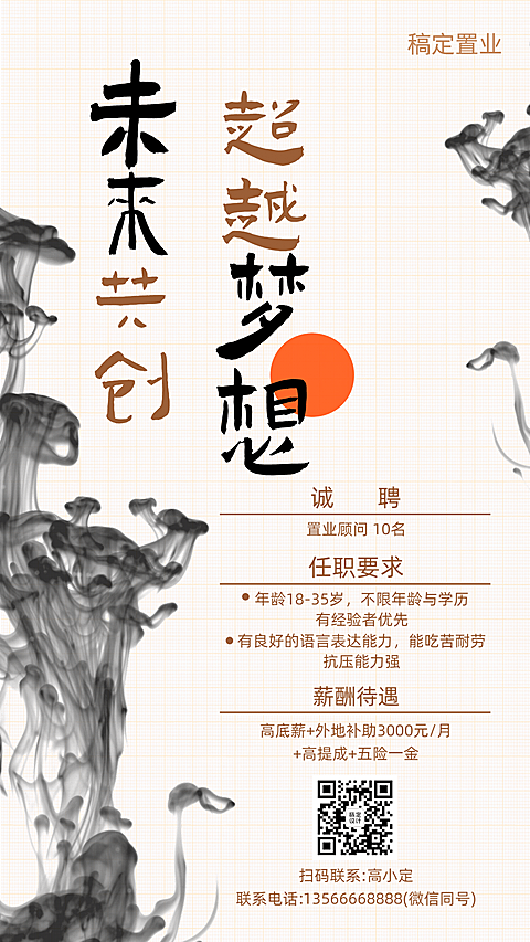 地产行业销售招聘海报