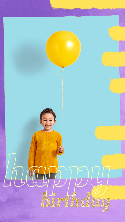 Literary Boy Birthday Greeting Display Instagram Story