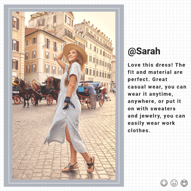 Building Scene Literary Women's Dress Sales Feedback Display Ecommerce Product Image预览效果