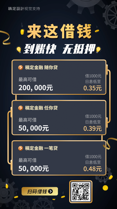 金融保险贷款商务排版手机竖版海报