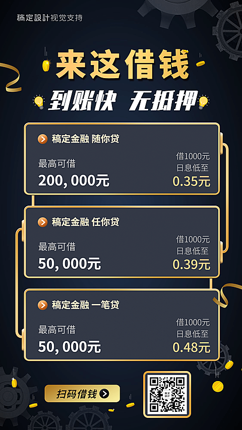 金融保险贷款商务排版手机竖版海报