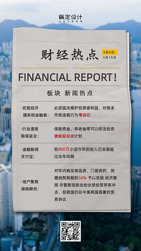 金融保险财经热点创意竖版海报