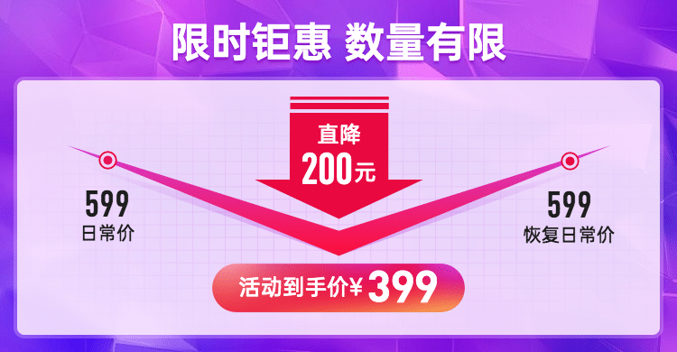 通用活动大促价格曲线海报banner预览效果
